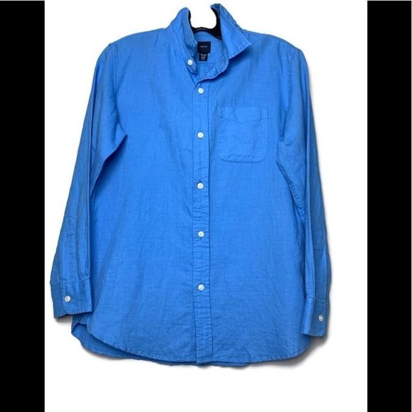 Gap Kids Blue Linen Button Down Dress Shirt Sz XXL Youth - Picture 10 of 11